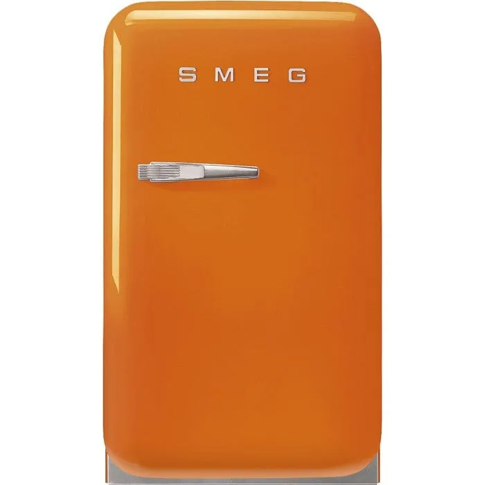 Smeg FAB5ROR5 Free Standing Refrigerator One Door, Orange 50's Style Aesthetic