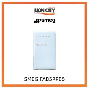 Smeg FAB5RPB5 Free Standing Refrigerator One Door, Pastel Blue 50's Style Aesthetic