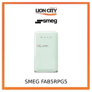 Smeg FAB5RPG5 Free Standing Refrigerator One Door, Pastel Green 50's Style Aesthetic