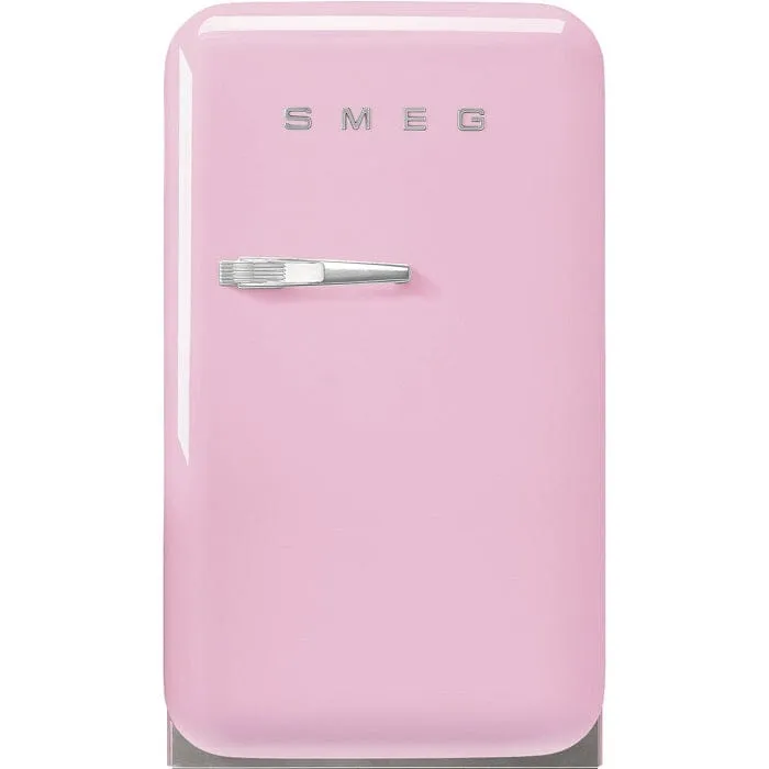 Smeg FAB5RPK5/RCR5/RRD5/RBL5/RWH5/ROR5/RPG5/RPB5 Free Standing Refrigerator One Door, Pink 50's Style Aesthetic