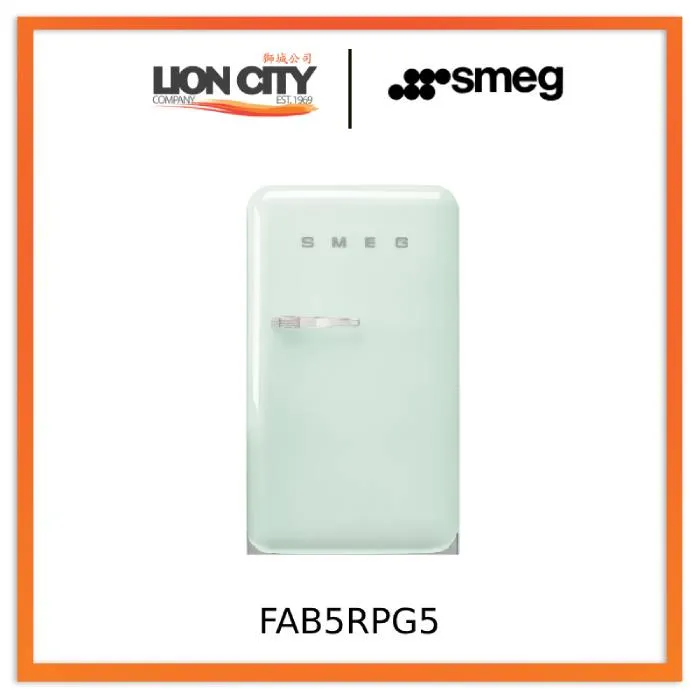 Smeg FAB5RPK5/RCR5/RRD5/RBL5/RWH5/ROR5/RPG5/RPB5 Free Standing Refrigerator One Door, Pink 50's Style Aesthetic