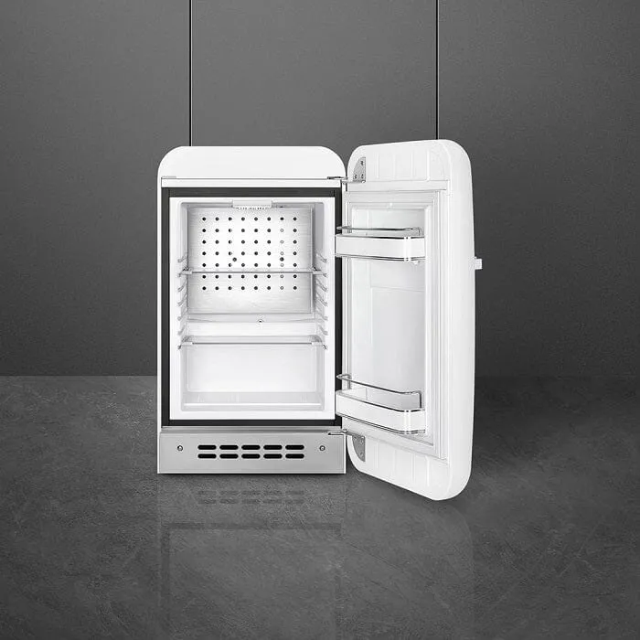 Smeg FAB5RWH5 Free Standing Refrigerator One Door, White 50's Style Aesthetic
