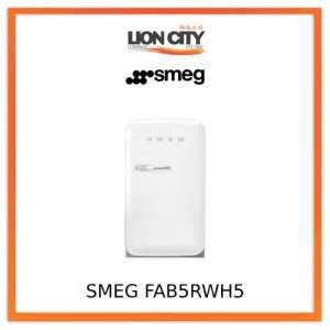 Smeg FAB5RWH5 Free Standing Refrigerator One Door, White 50's Style Aesthetic