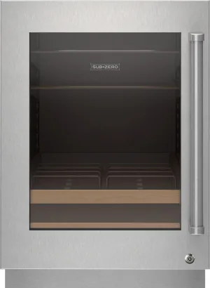 Sub-Zero 9028513 Stainless Steel Glass Door Panel With Lock - Pro Handle, Left Hinge
