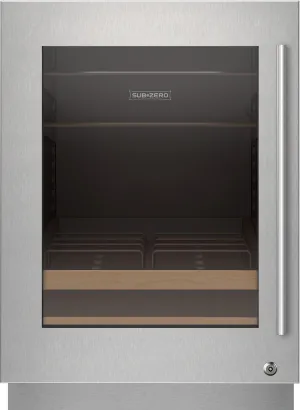 Sub-Zero 9029026 Stainless Steel Glass Door Panel With Lock - Tubular Handle, Left Hinge