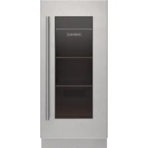 Sub-Zero 9029165 Stainless Steel Glass Door Panel - Tubular Handle, Right Hinge