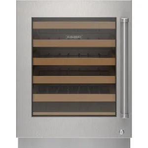 Sub-Zero 9029167 Stainless Steel Glass Door Panel With Lock - Pro Handle, Left Hinge