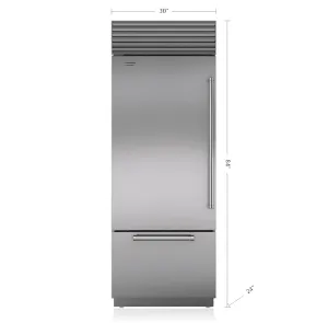 Sub-Zero BI30USPHRH 30" Classic Over-And-Under Refrigerator/Freezer