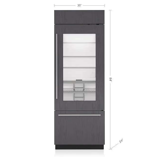 Sub-Zero CL3050UGOL 30" Classic Over-And-Under Refrigerator/Freezer With Glass Door - Panel Ready