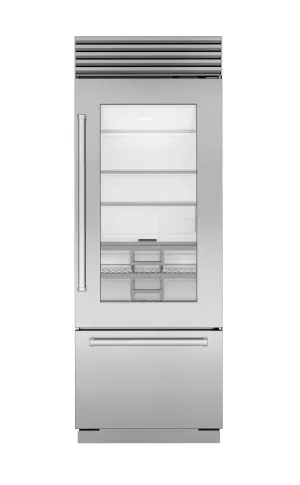Sub-Zero CL3050UGSTR 30" Classic Over-And-Under Refrigerator/Freezer With Glass Door