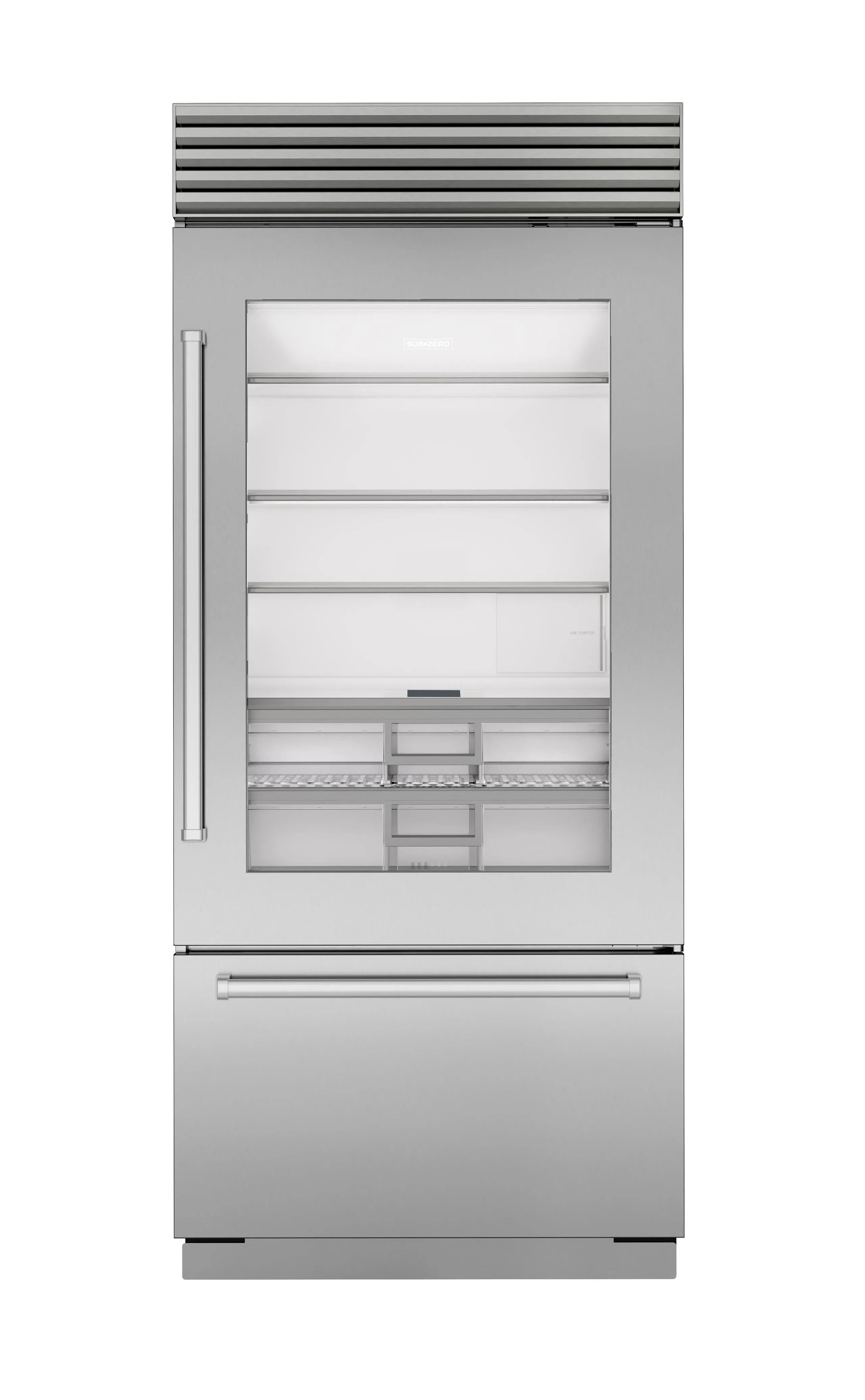 Sub-Zero CL3650UASTR 36" Classic Over-And-Under Refrigerator/Freezer With Glass Door