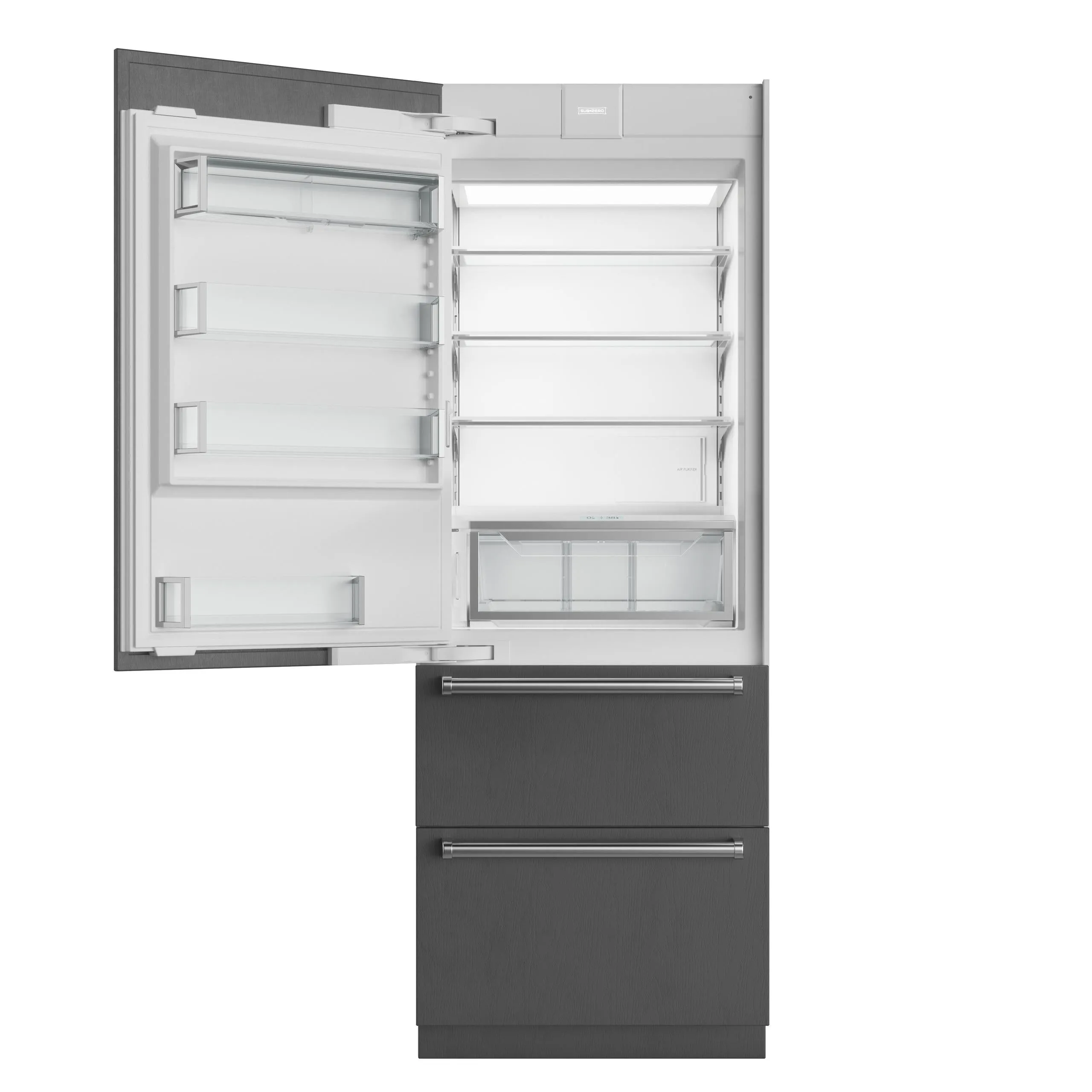 Sub-Zero DET3050CIIDL 30" Designer Over-And-Under Refrigerator/Freezer With Ice Maker And Internal Dispenser - Panel Ready