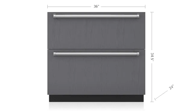 Sub-Zero ID36RP 36" Designer Refrigerator Drawers With Air Purification - Panel Ready