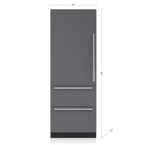 Sub-Zero IT30CIRH 30" Designer Over-And-Under Refrigerator/Freezer - Panel Ready
