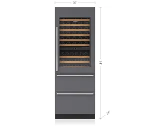 Sub-Zero IW30CIRH 30" Designer Wine Storage With Refrigerator/Freezer Drawers - Panel Ready