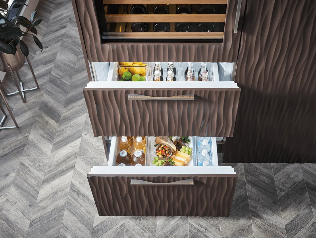 Sub-Zero IW30RARH 30" Designer Wine Storage With Refrigerator Drawers - Panel Ready