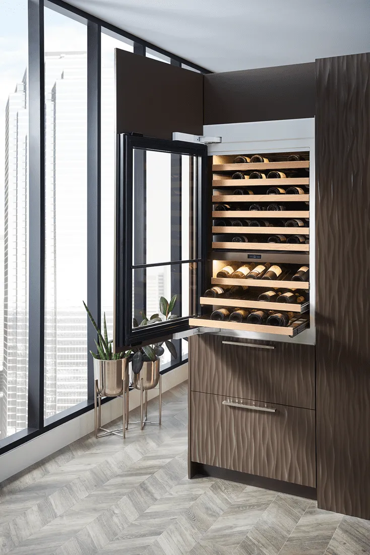 Sub-Zero IW30RLH 30" Designer Wine Storage With Refrigerator Drawers - Panel Ready