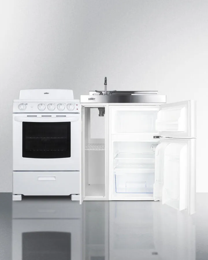 Summit ACK54COILW 54" Wide All-In-One Kitchenette With Electric Coil Range