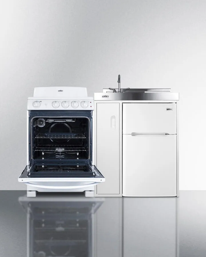 Summit ACK54COILW 54" Wide All-In-One Kitchenette With Electric Coil Range