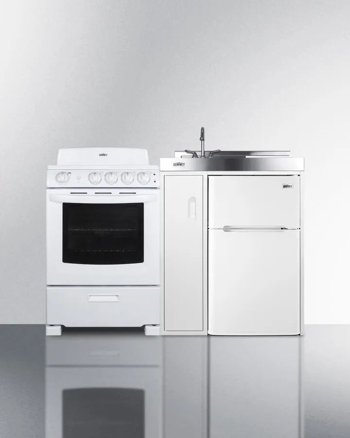 Summit ACK54COILW 54" Wide All-In-One Kitchenette With Electric Coil Range