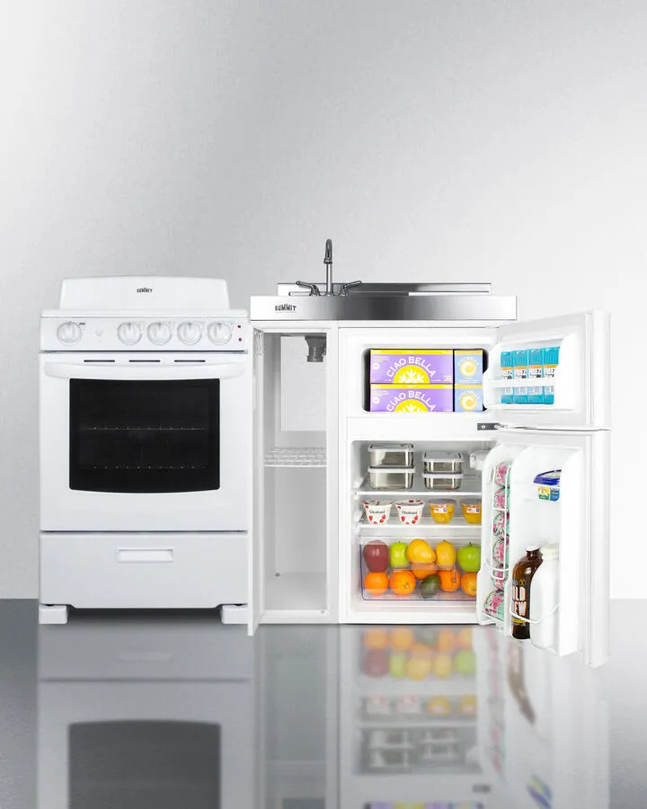 Summit ACK54COILW 54" Wide All-In-One Kitchenette With Electric Coil Range