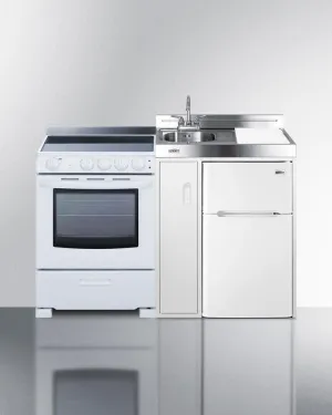 Summit ACK54ELSTW 54" Wide All-In-One Kitchenette With Electric Range