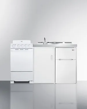 Summit ACK60COILW 60" Wide All-In-One Kitchenette With Electric Coil Range