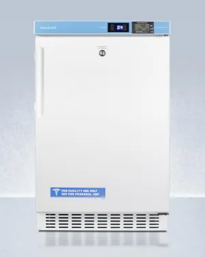 Summit ACR45LCAL Pharmacy Series Ada Compliant 20" Wide Built-In Undercounter All-Refrigerator For Vaccine Storage, Frost-Free With An Internal Fan, External Digital Controls And Nist Calibrated Thermometer, And Lock