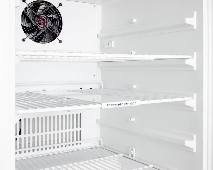 Summit ACR45LSTO Pharmacy Series Ada Compliant 20" Wide Built-In Undercounter All-Refrigerator For Vaccine Storage, Frost-Free With Step-To-Open Door Pedal, Internal Fan, External Digital Controls And Thermometer, And Lock