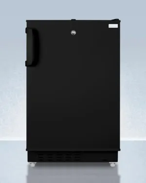 Summit ADA302BRFZ Built-In Undercounter, Ada Compliant Refrigerator-Freezer In Black, Designed For General Purpose Storage, Manual Defrost With Glass Shelves, Front Lock, And Door Storage