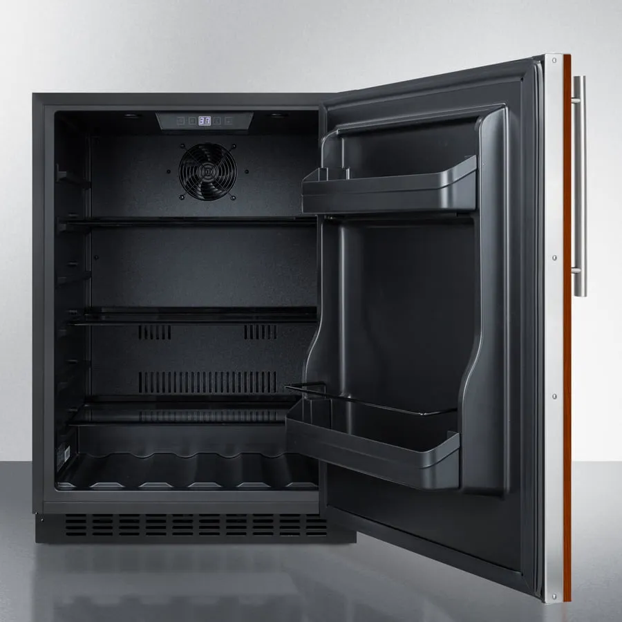 Summit AL54IF Built-In Undercounter Ada Compliant All-Refrigerator With Panel-Ready Door, Black Cabinet, Door Storage, And Digital Controls