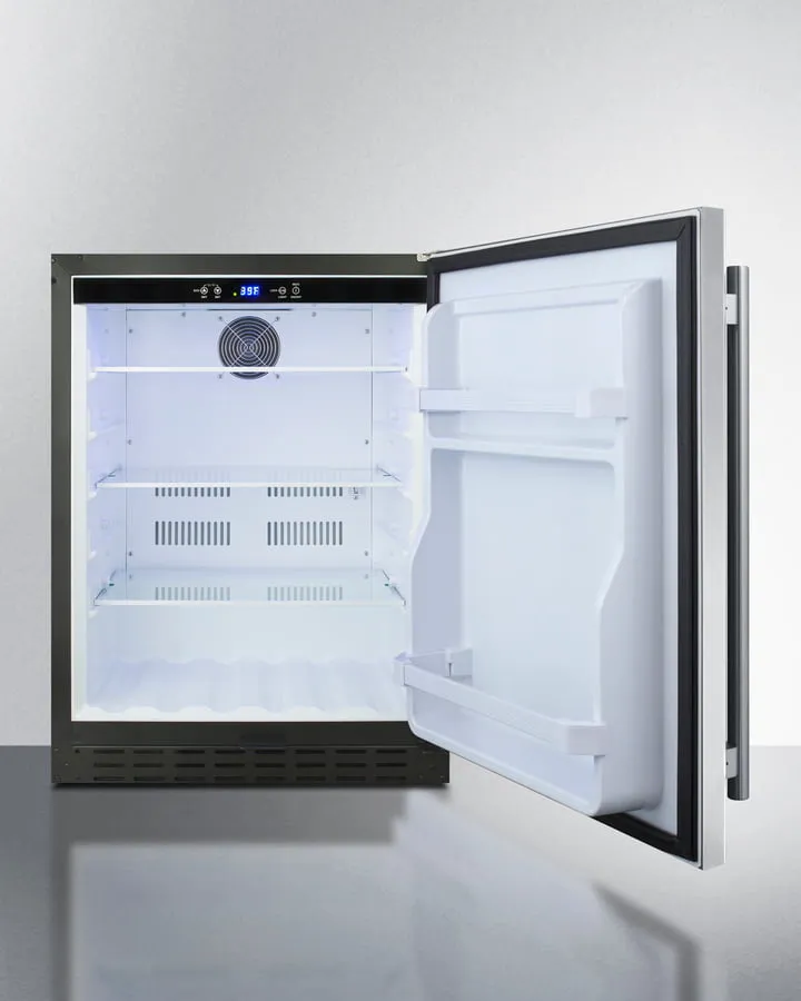 Summit AL55CSS 24" Wide Built-In All-Refrigerator, Ada Compliant