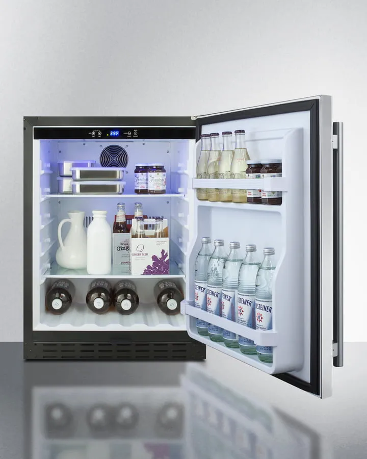 Summit AL55CSS 24" Wide Built-In All-Refrigerator, Ada Compliant