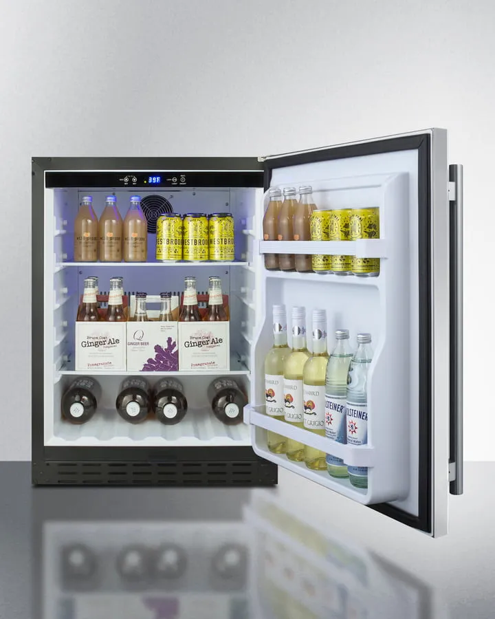 Summit AL55CSS 24" Wide Built-In All-Refrigerator, Ada Compliant