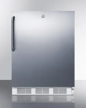 Summit AL650LSSTB Freestanding Ada Compliant Refrigerator-Freezer For General Purpose Use, W/Dual Evaporator Cooling, Cycle Defrost, Lock, Ss Door, Tb Handle, And White Cabinet