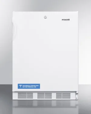 Summit AL650LWBI Built-In Undercounter Ada Compliant Refrigerator-Freezer For General Purpose Use, With Dual Evaporator Cooling, Cycle Defrost, Lock, And White Exterior