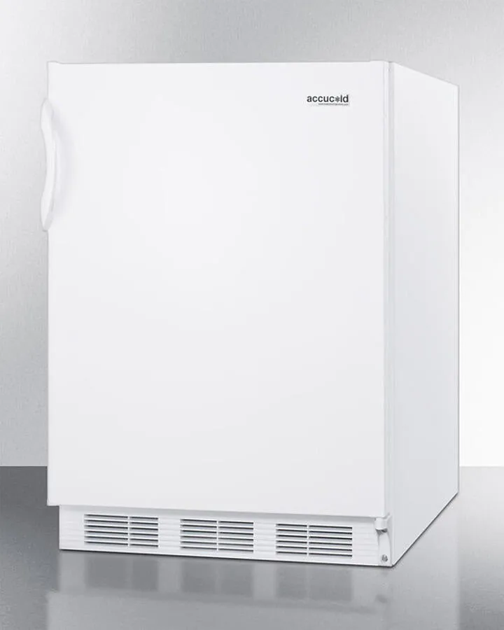 Summit AL650WBI Built-In Undercounter Ada Compliant Refrigerator-Freezer For General Purpose Use, With Dual Evaporator Cooling, Cycle Defrost, And White Exterior