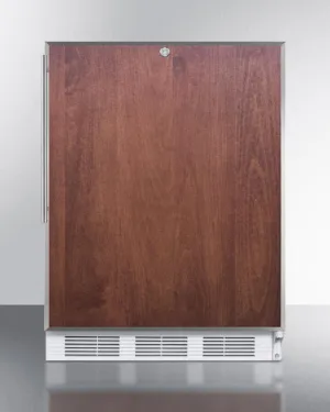 Summit AL750LBIFR Ada Compliant Built-In Undercounter All-Refrigerator For General Purpose Use, Auto Defrost W/Lock, Ss Door Frame For Panel Inserts, And White Cabinet