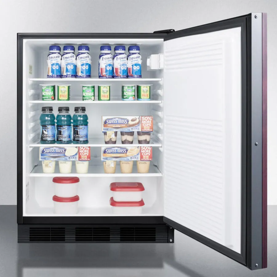 Summit AL752BBIIF Ada Compliant Built-In Undercounter All-Refrigerator For General Purpose Use, Auto Defrost W/Integrated Door Frame For Custom Overlay Panels And Black Cabinet