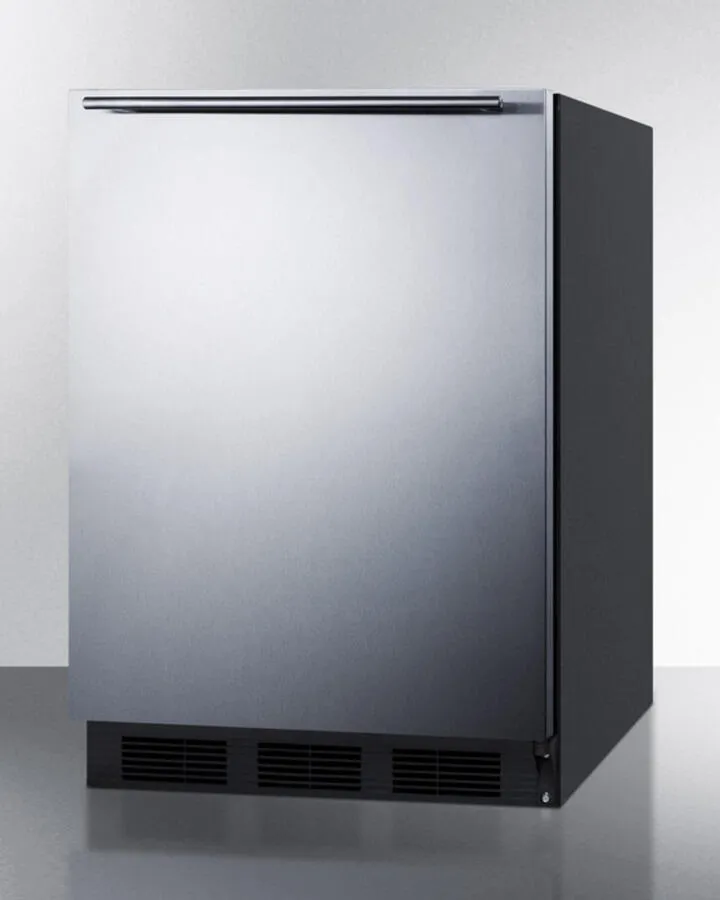 Summit AL752BBISSHH Ada Compliant Built-In Undercounter All-Refrigerator For General Purpose Use, Auto Defrost W/Ss Wrapped Door, Horizontal Handle, And Black Cabinet