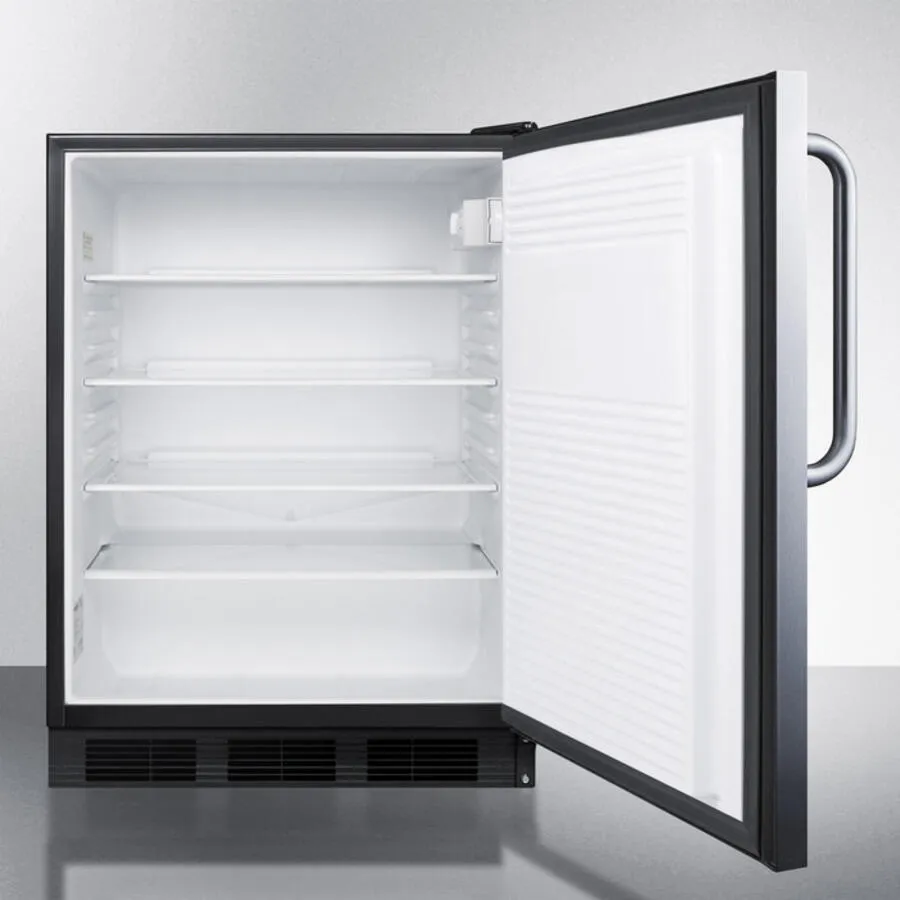 Summit AL752BCSS Ada Compliant Built-In Undercounter All-Refrigerator For General Purpose Use, Auto Defrost W/Ss Wrapped Exterior And Towel Bar Handle