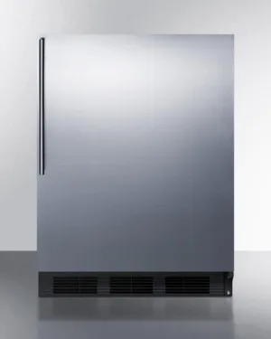 Summit AL752BSSHV Ada Compliant All-Refrigerator For Freestanding General Purpose Use, Auto Defrost W/Ss Door, Thin Handle, And Black Cabinet