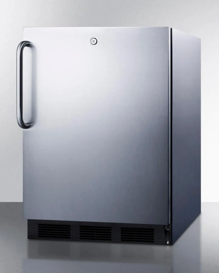 Summit AL752LBLCSS Ada Compliant Built-In Undercounter All-Refrigerator For General Purpose Use, Auto Defrost W/Ss Wrapped Exterior, Towel Bar Handle, And Lock