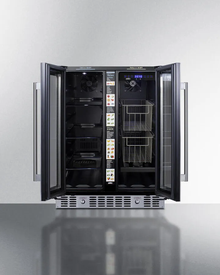 Summit ALFD24WBVCSSPANTRY 24" Built-In Dual-Zone Produce Refrigerator, Ada Compliant