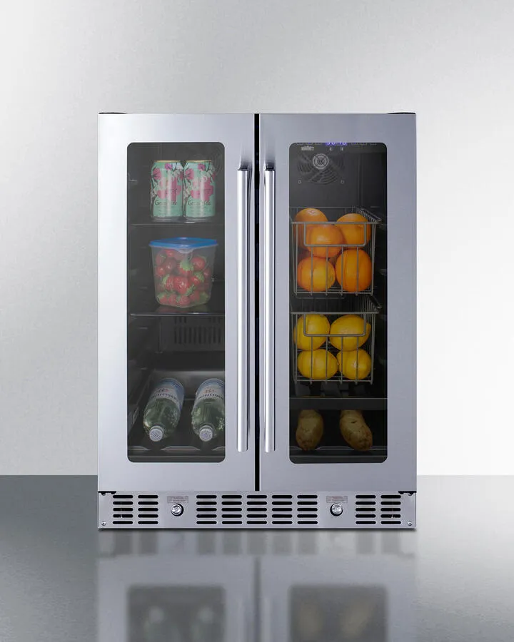 Summit ALFD24WBVCSSPANTRY 24" Built-In Dual-Zone Produce Refrigerator, Ada Compliant