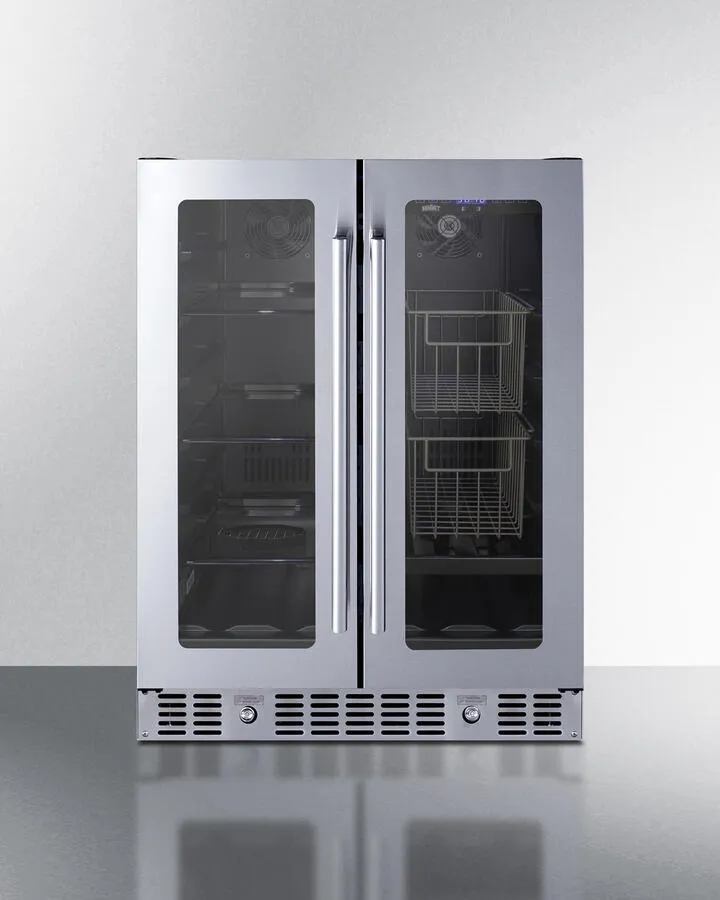 Summit ALFD24WBVCSSPANTRY 24" Built-In Dual-Zone Produce Refrigerator, Ada Compliant