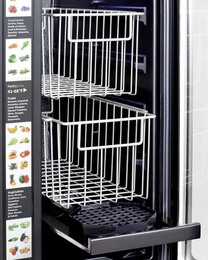 Summit ALFD24WBVPANTRY 24" Built-In Dual-Zone Produce Refrigerator, Ada Compliant