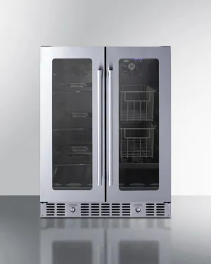 Summit ALFD24WBVPANTRY 24" Built-In Dual-Zone Produce Refrigerator, Ada Compliant