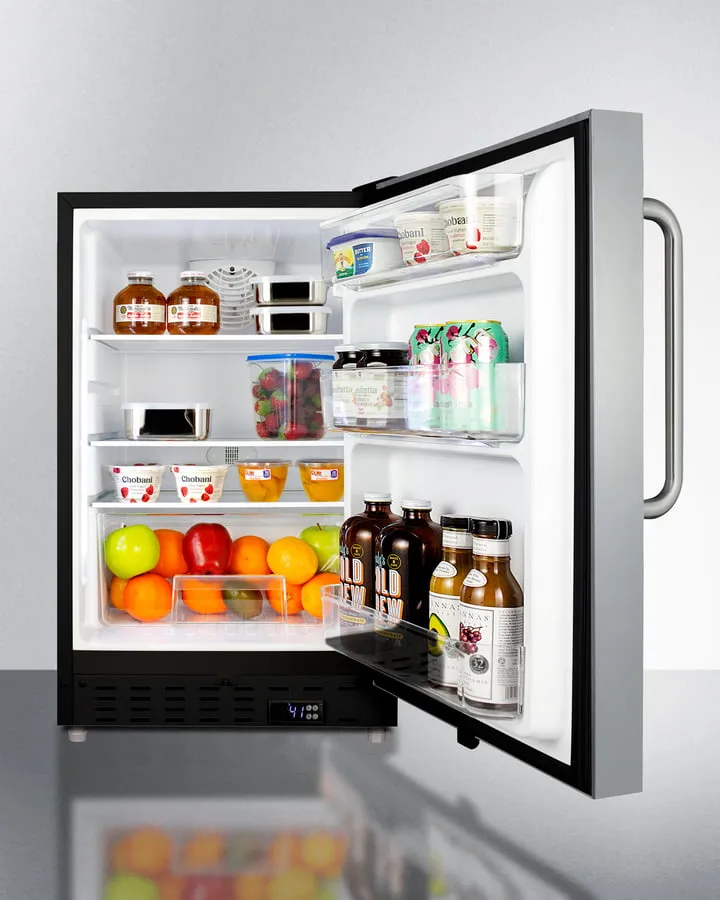 Summit ALR47BSSTB 20" Wide Built-In All-Refrigerator, Ada Compliant