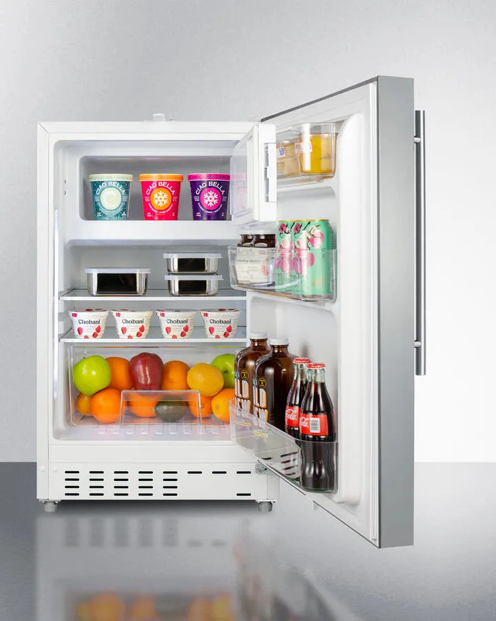 Summit ALRF48CSSHV 20" Wide Built-In Refrigerator-Freezer, Ada Compliant